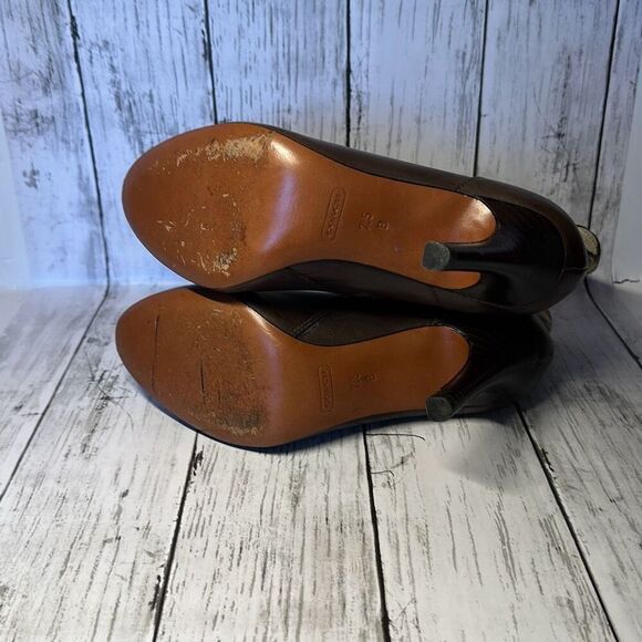 Coach Messina Women Leather & Jacquard Signature C Almond toe Ankle bootie 7.5 - Picture 13 of 14